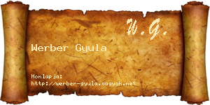 Werber Gyula névjegykártya